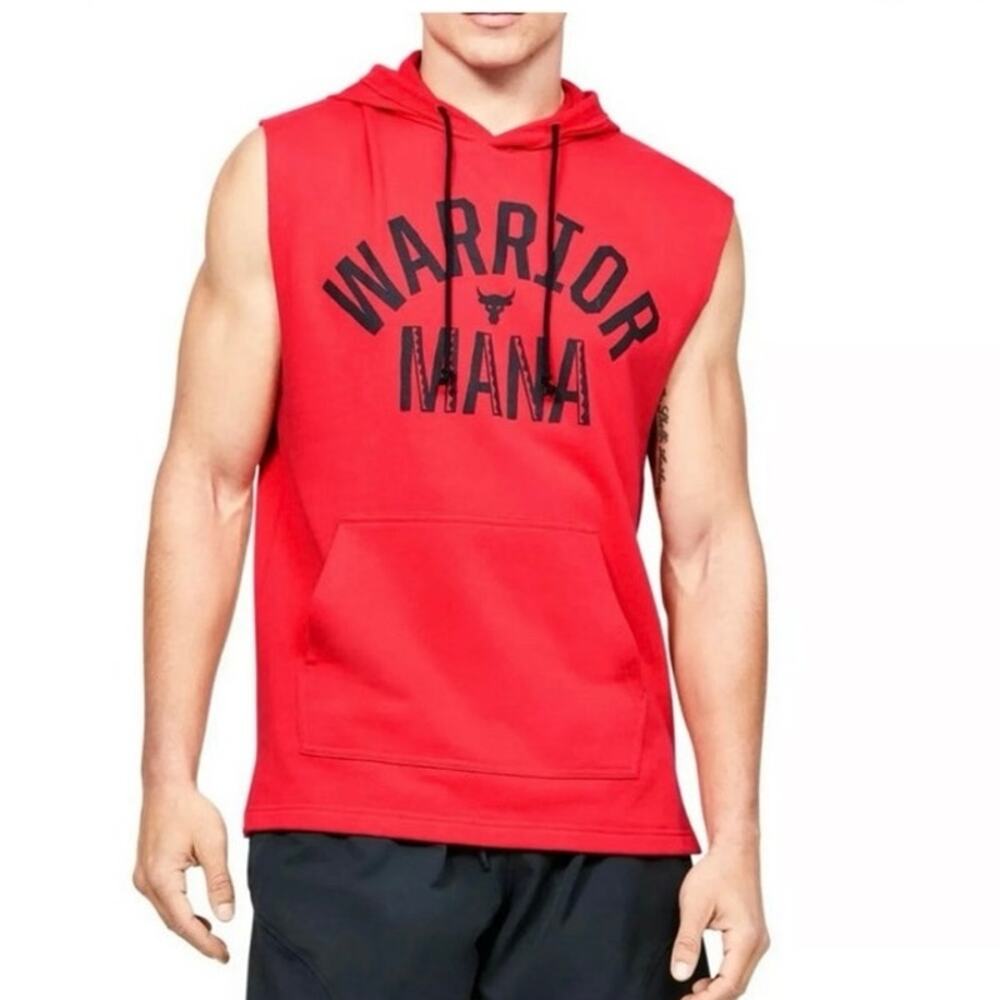 Under Armour Men's Project Rock Terry Sleeveless Hoodie Men's Size Medium